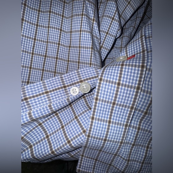 Daniel Cremieux Blue Checkered Slim Fit Men's Shirt. Size M. VGUC - Picture 3 of 4